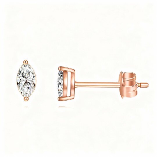 Kolczyki z 10-karatowego różowego złota z cyrkoniami sześciennymi