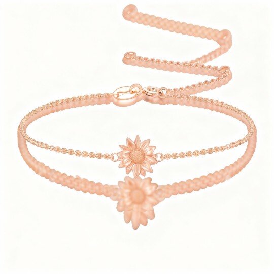 سوار من الذهب الوردي عيار 10 قيراط على شكل دوار الشمس