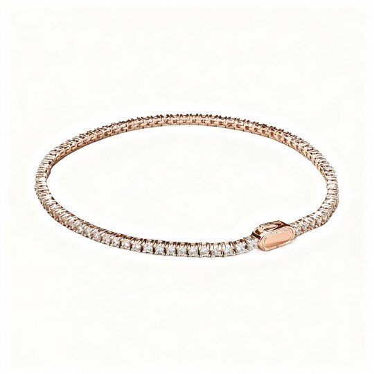 10K Rose Gold Tennis Chain Bracelet