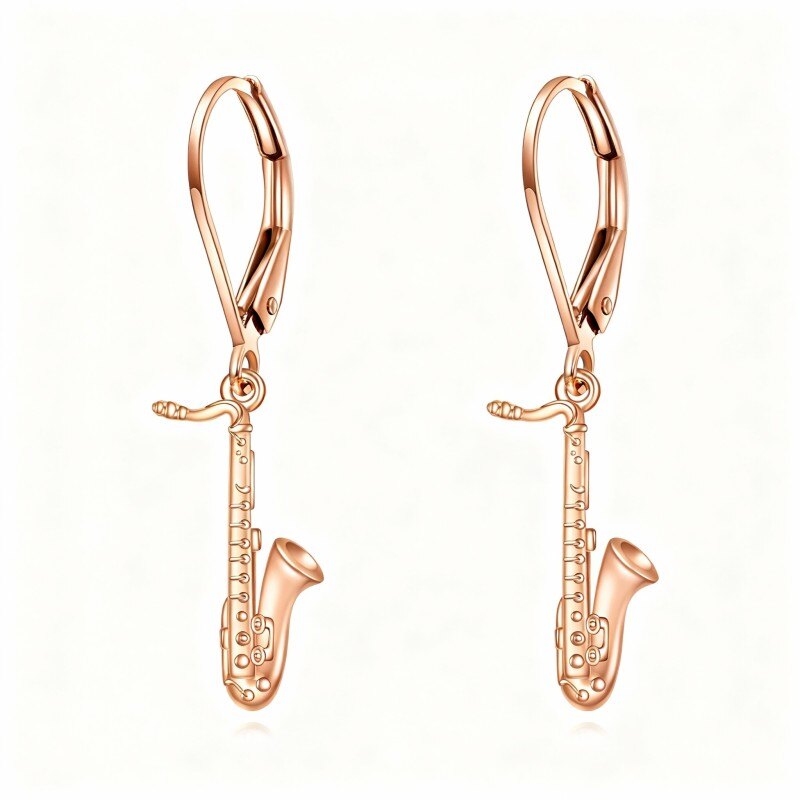 14K Rose Gold Texas Boots Drop Earrings-1