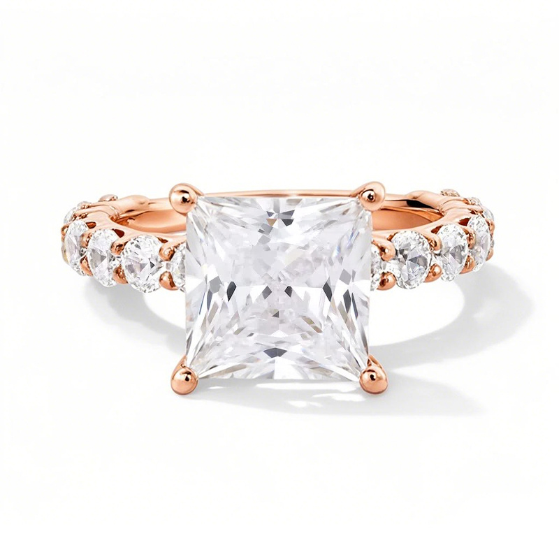 10 Karat Roségold, 2 bis 4,5 Karat, T.W. Prinzessschliff, im Labor hergestellter Diamant-Verlobungsring, D VVS1-VS1 3EX, IGI-zertifiziert-1