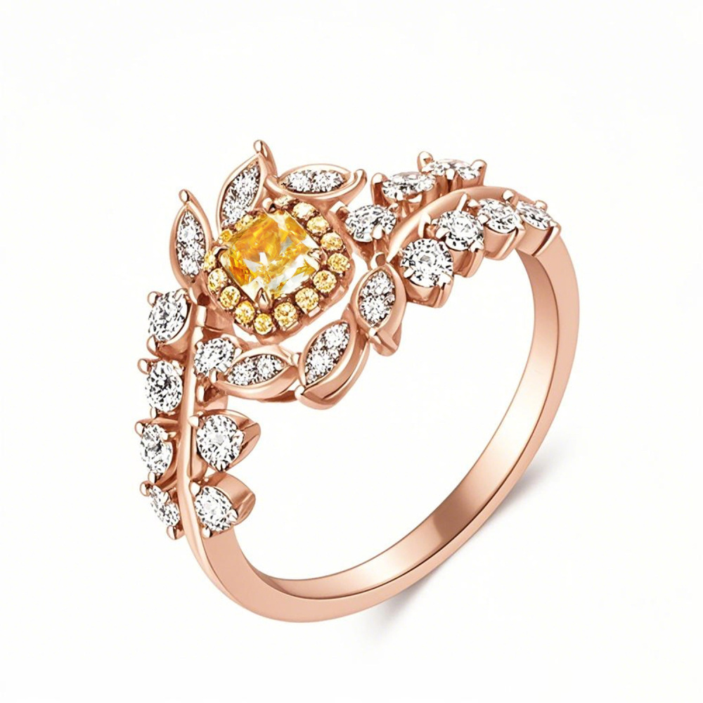 18K Rose Gold 1 to 5 CT Emerald Quartz Wedding Ring-1