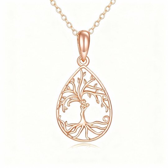 10K Rose Gold Tree Of Life Pendant Necklace