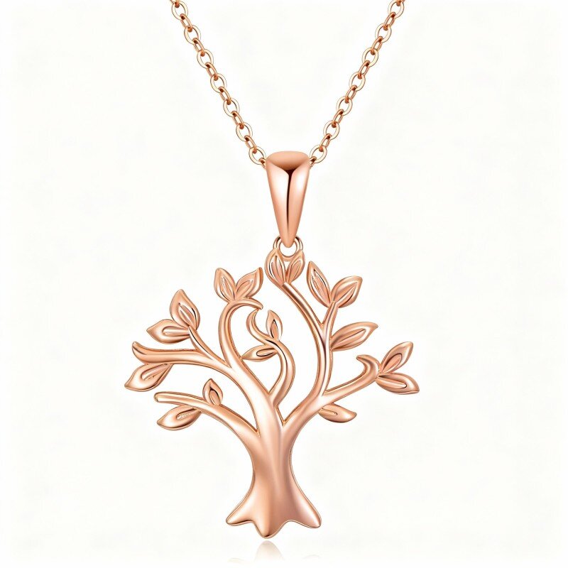 Colar com Pendente Árvore da Vida em Ouro Rosa 14K-1