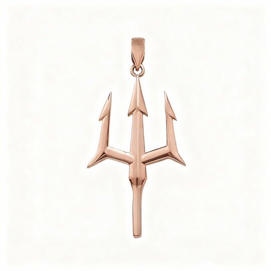 Colgantes de tridente de oro rosa de 10 quilates para hombre