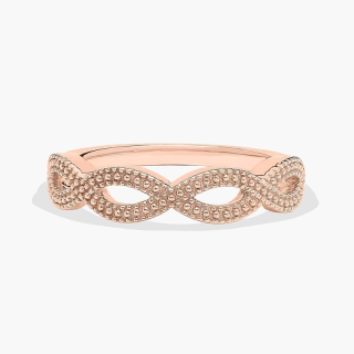 10K Rose Gold Vintage Infinity Wedding Band 1.8mm-3