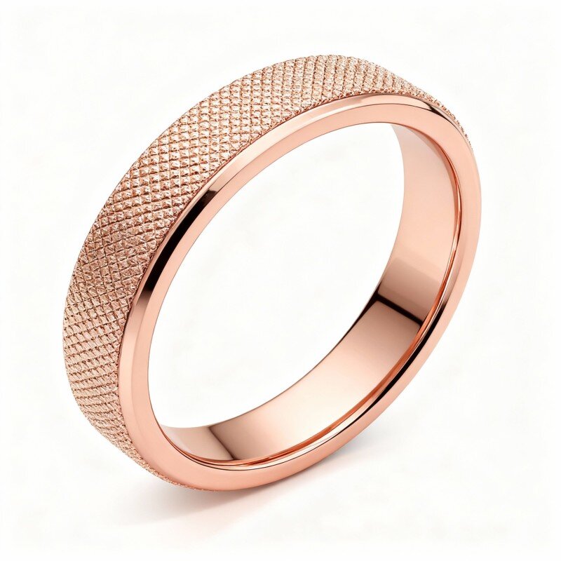 Fede nuziale in oro rosa 10K per uomo-1