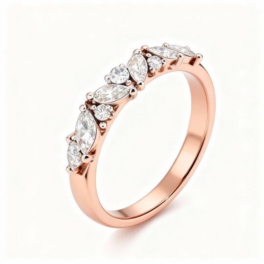 Anillo de boda de oro rosa de 10 quilates