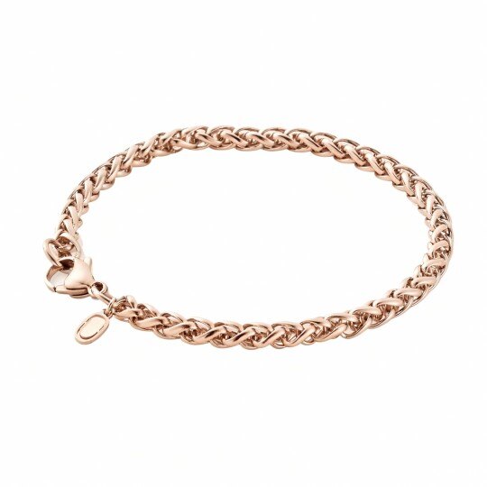 10K Rose Gold Wheat Chain Bracelet