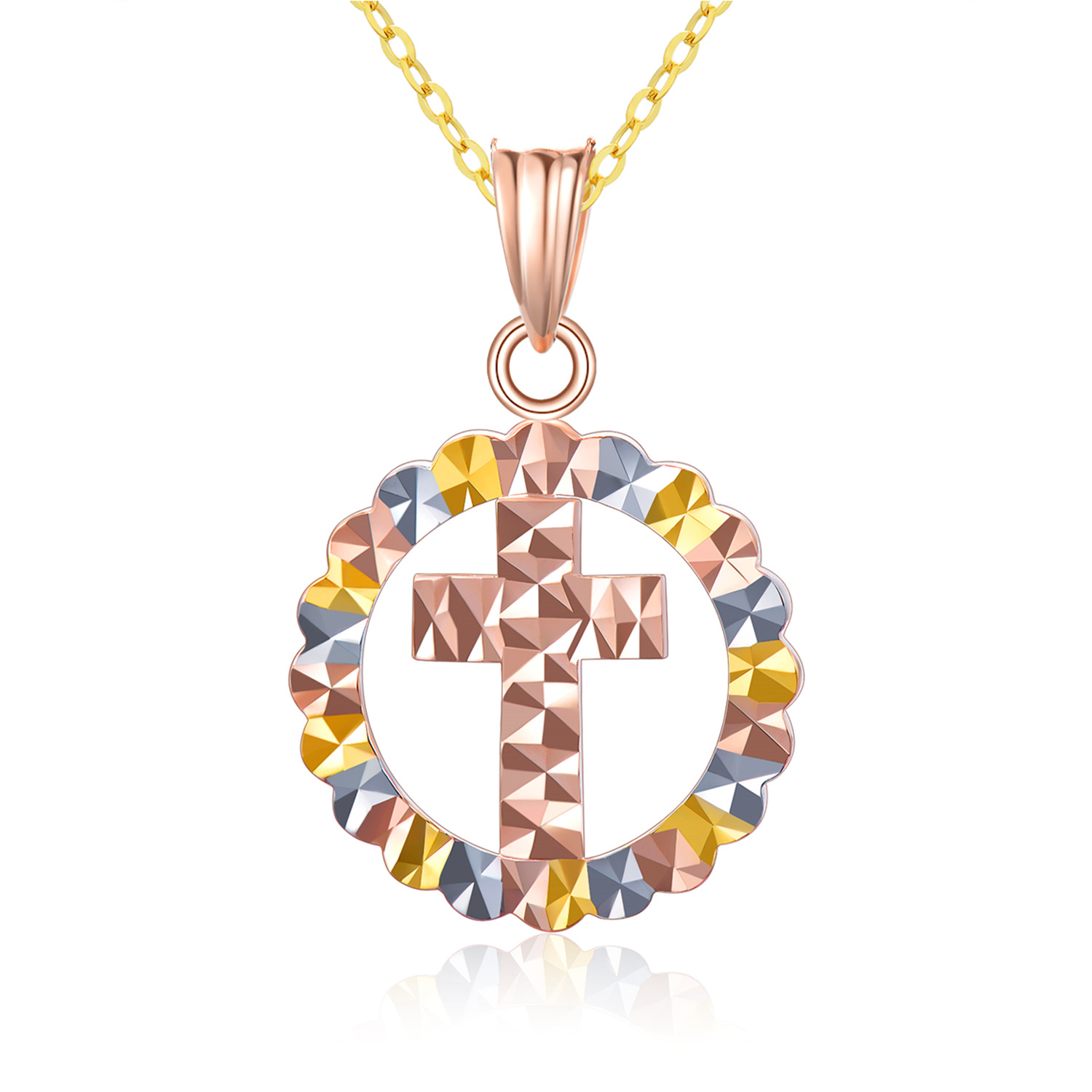 18K Gold Tri-Tone C… - image