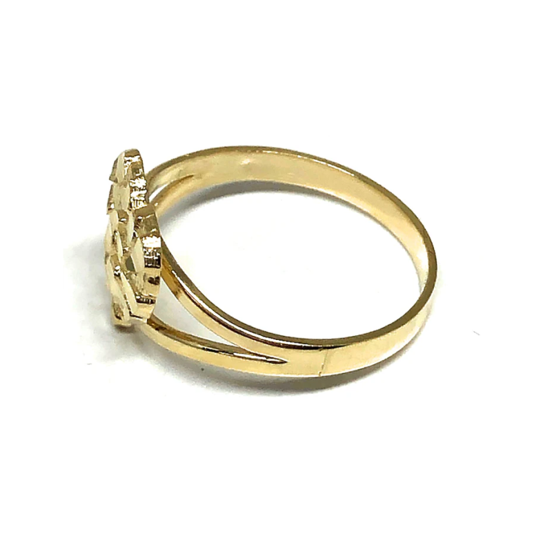 10K White Gold Heart Signet Ring-4