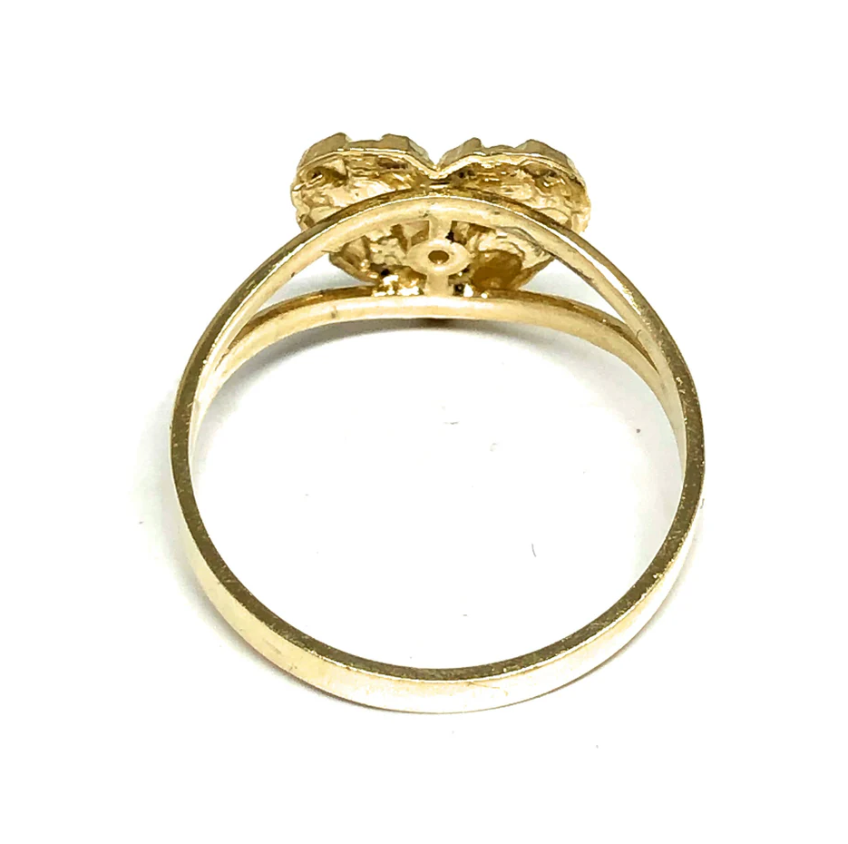 10K Solid Gold Heart Classic Nugget Signet Band-5