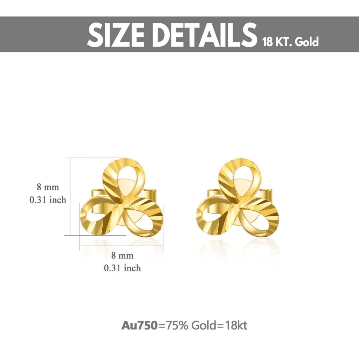 10K Gold Shamrock Drop Earrings-4