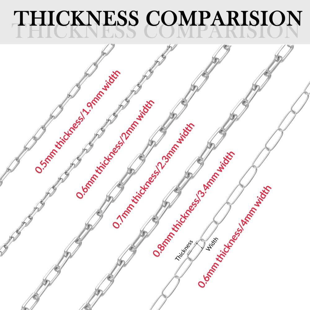 10K White Gold 4.0mm Width 14 Inch Length Paperclip Chain Necklace-3