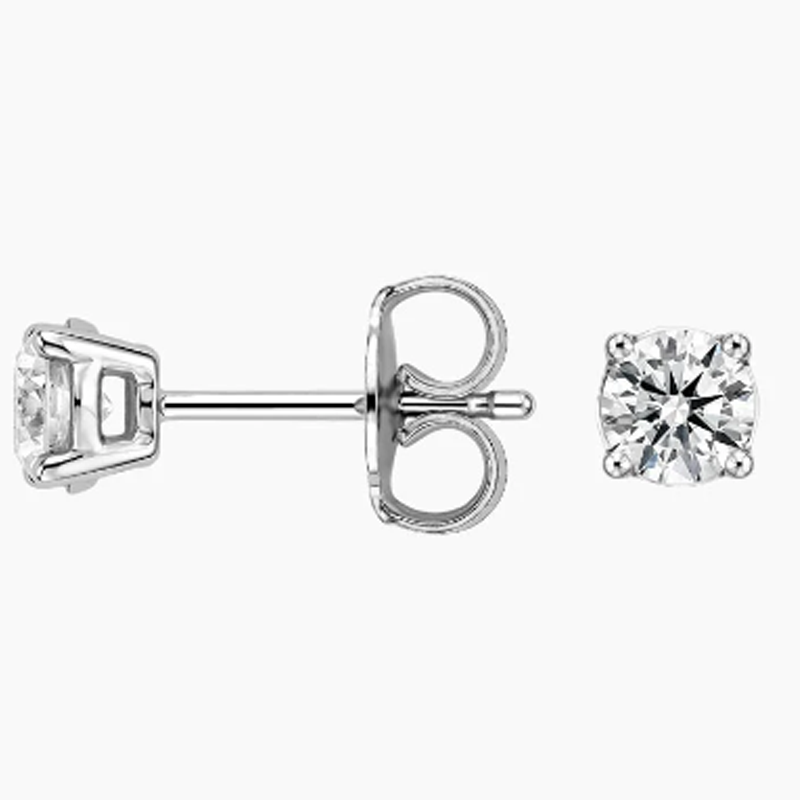 Kolczyki z białego złota 18K z diamentami laboratoryjnymi o masie 1/2 ct-3