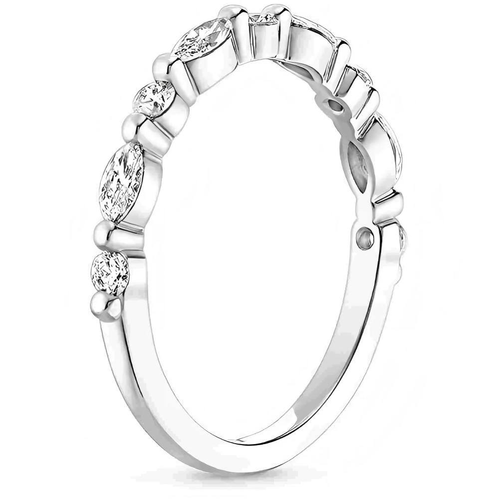 14K White Gold 1.5 to 5 CT Oval Moissanite Bridal Set-4