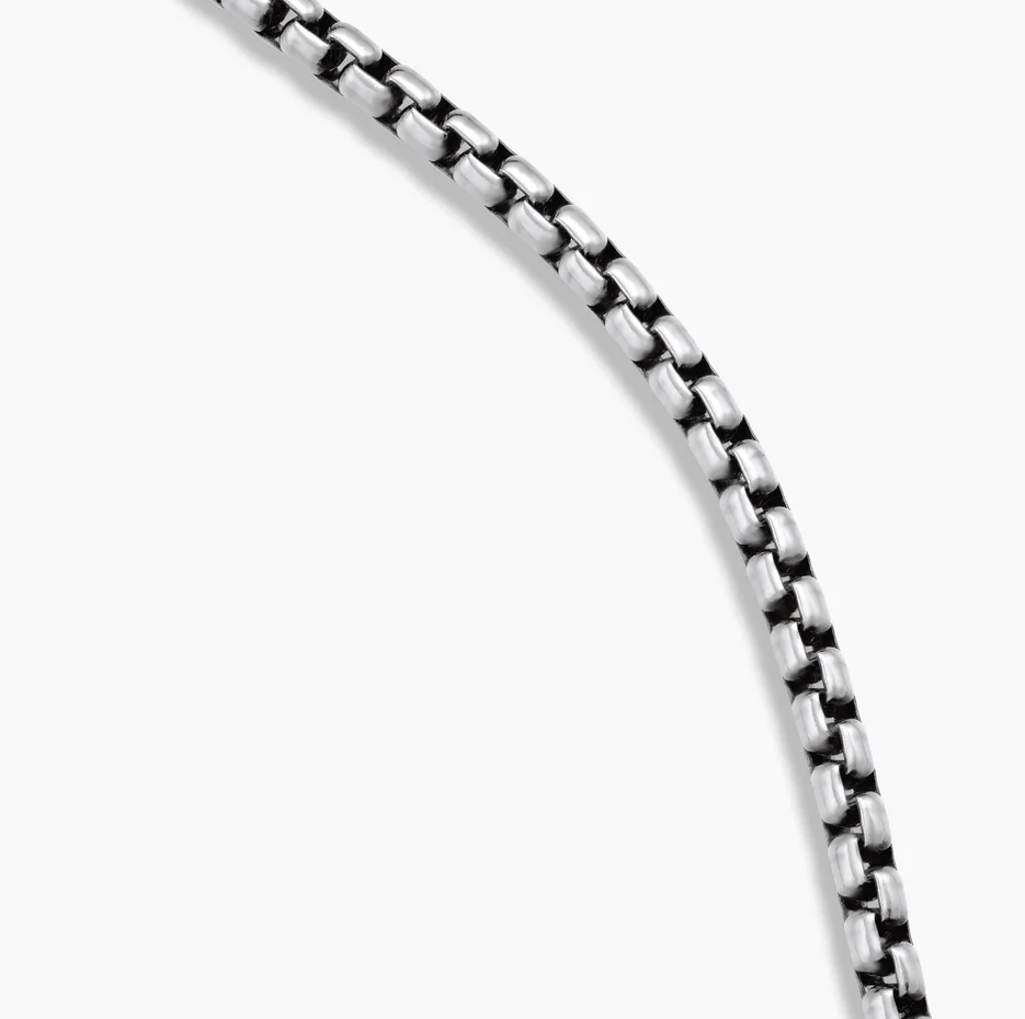 18K White Gold Box Chain Necklace 3mm-3