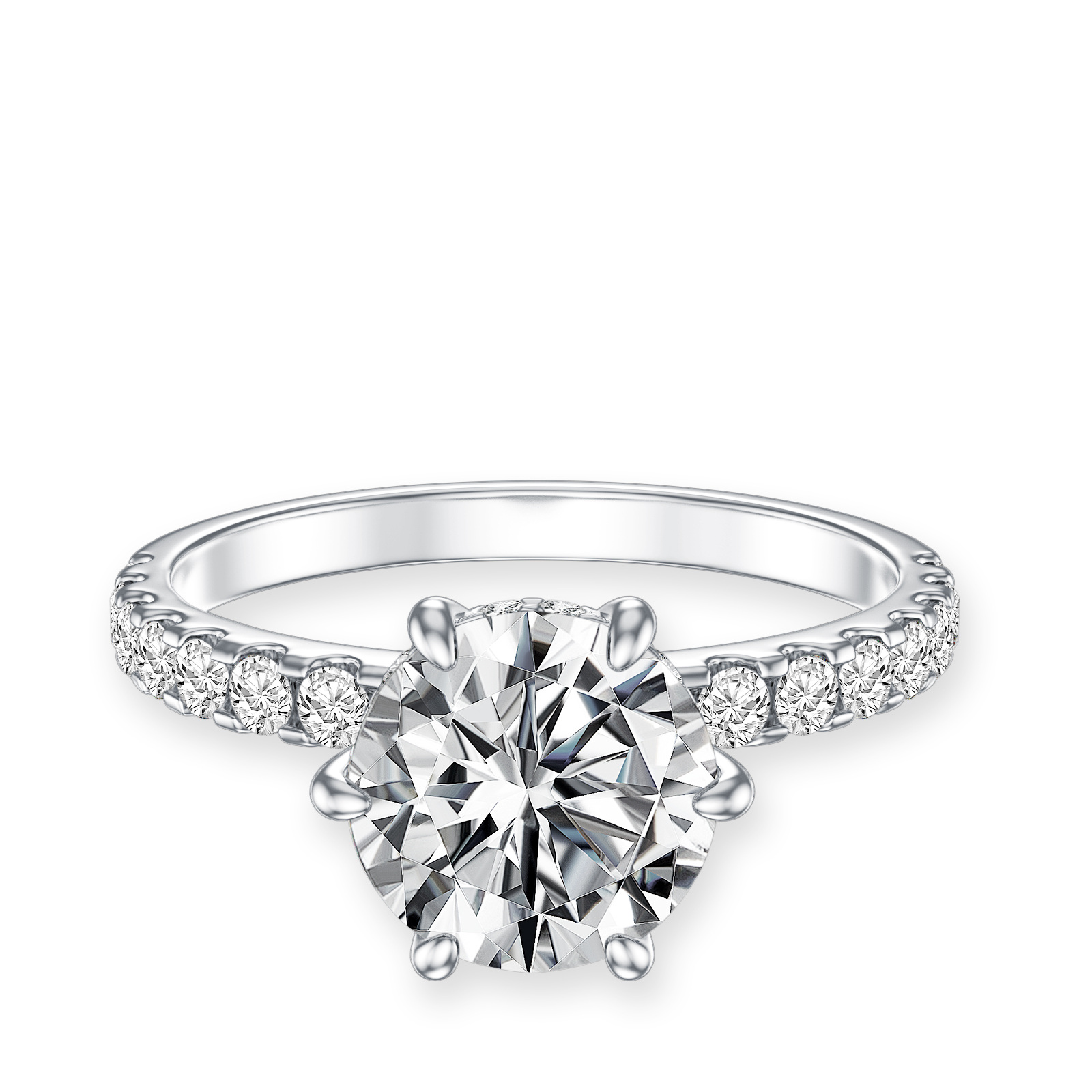 18K White Gold Roun… - image