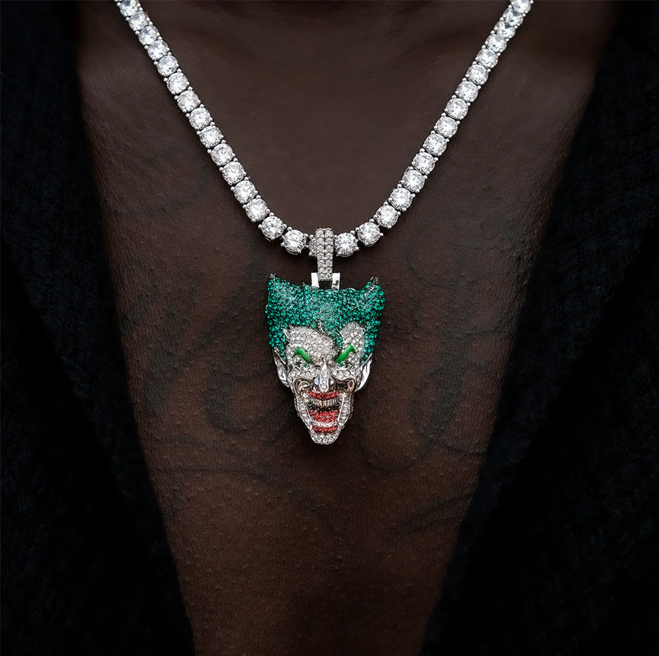 10K White Gold Comics The Joker Pendant Charms-2