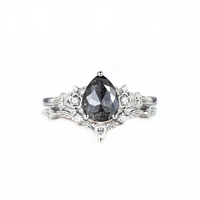 Anello in argento sterling con diamante Herkimer