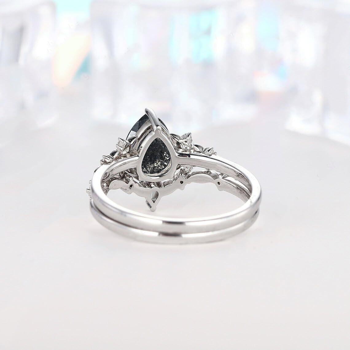 10K White Gold Herkimer Diamond Ring-5