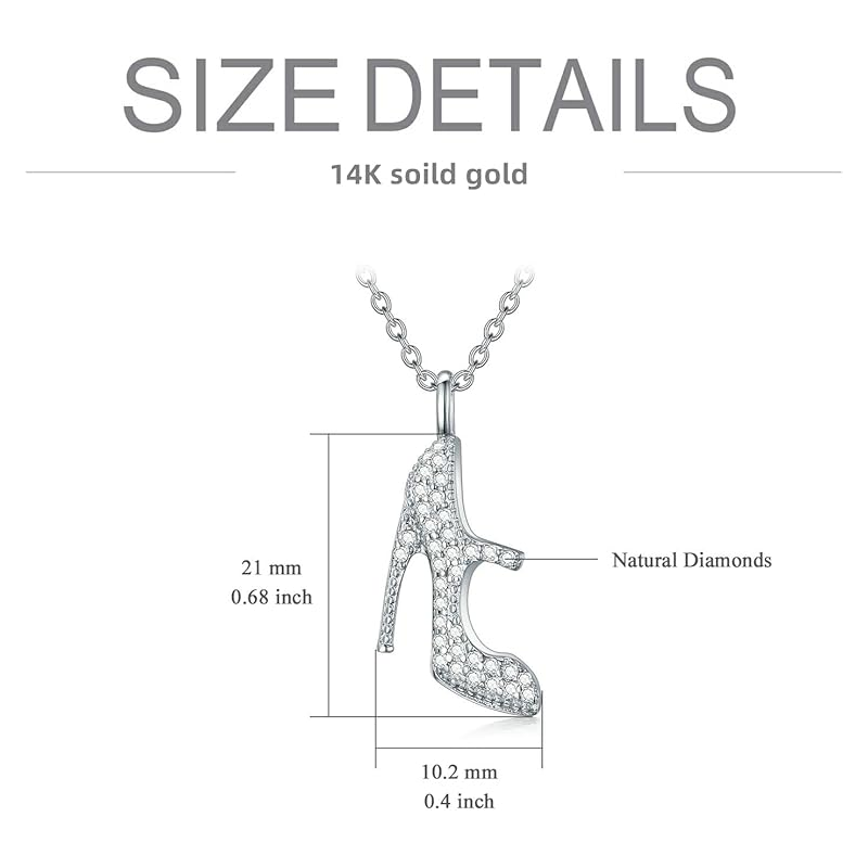 Sterling Silver Cubic Zirconia High Heel Shoes Necklace for Women-4