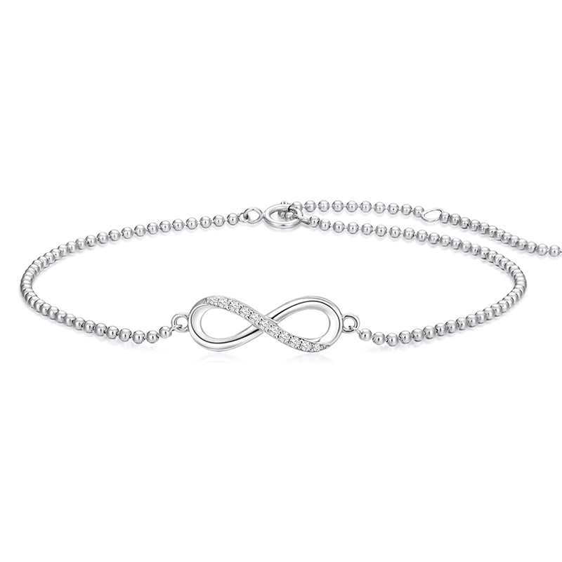 Sterling Silver Infinity Symbol Charm Bracelet for Women-1