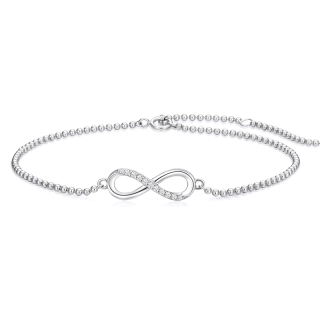 Sterling Silver Infinity Symbol Charm Bracelet for Women-4