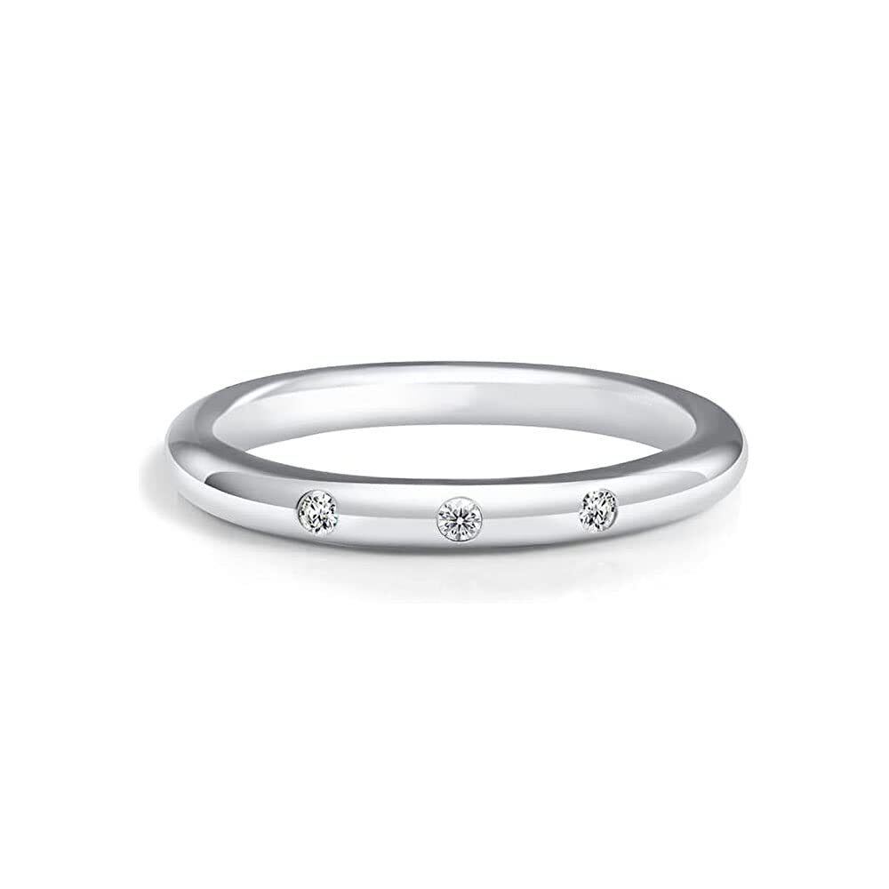 Bague de fiançailles circulaire en or blanc 18K Moissanite-1