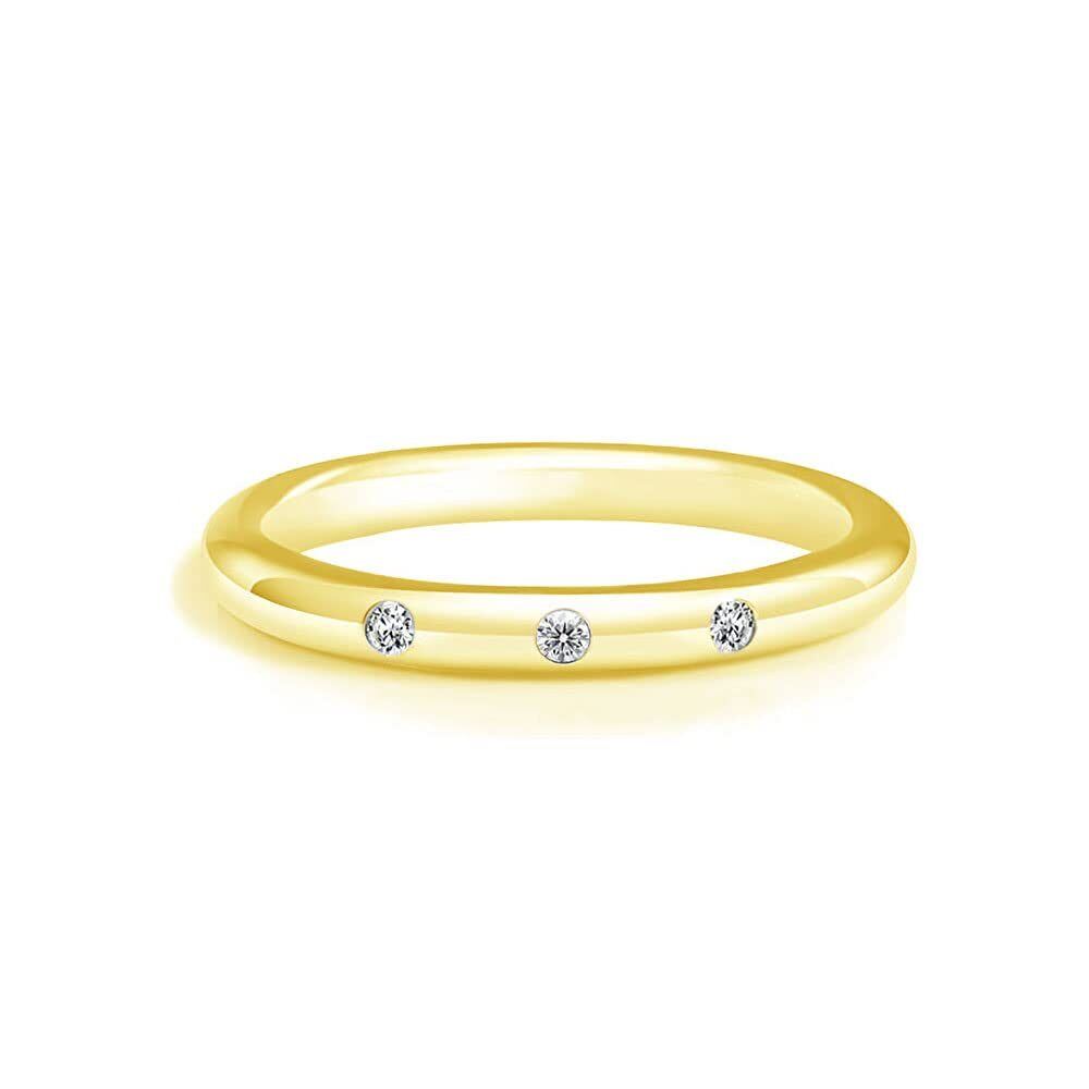 Bague de fiançailles circulaire en or blanc 18K Moissanite-3