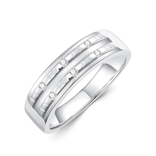 Bague de fiançailles en argent sterling avec moissanite pour homme