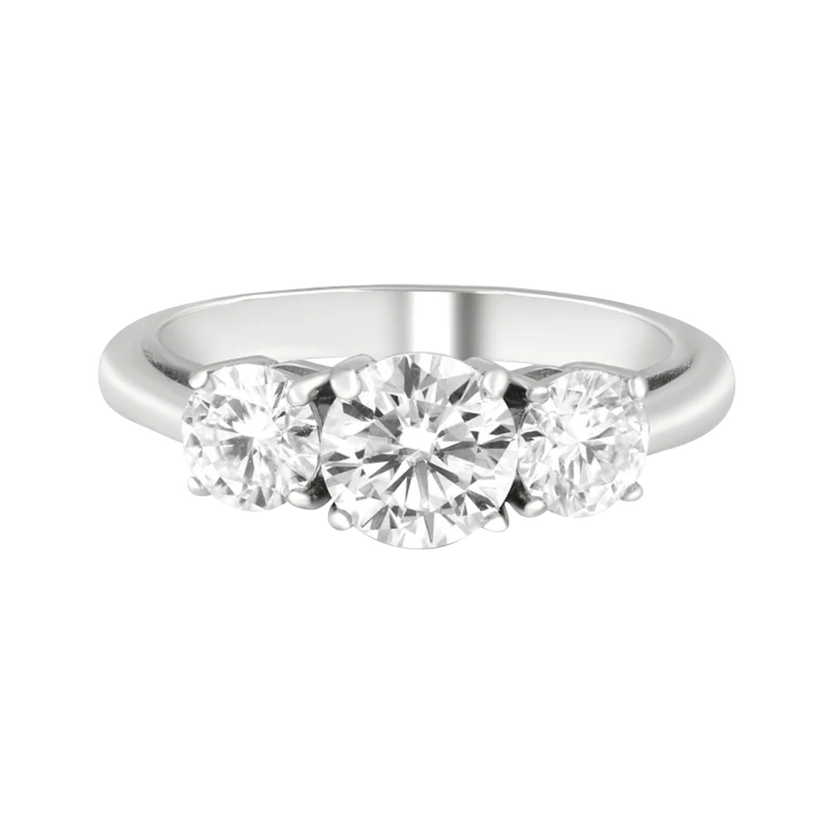 9K White Gold Moissanite Engagement Ring-1