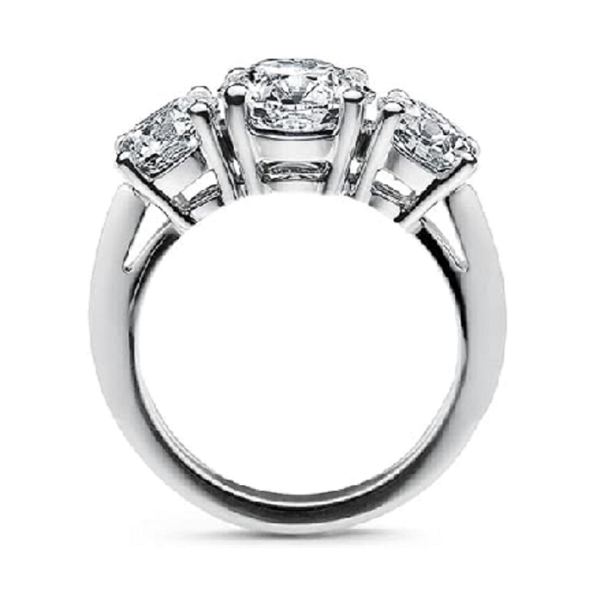 14K White Gold Moissanite Engagement Ring-4