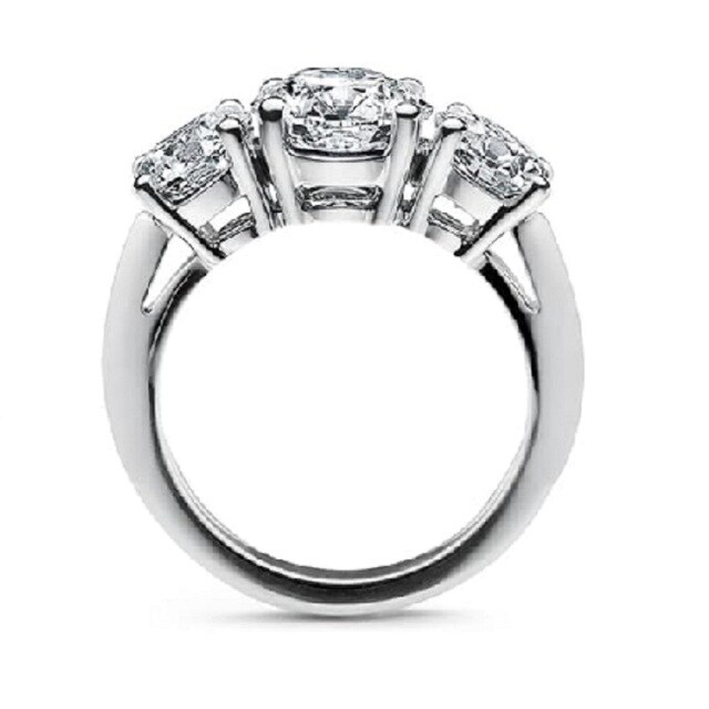 Bague de fiançailles moissanite en or blanc 18 carats-4