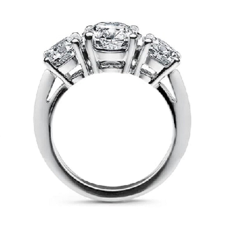 10K White Gold Moissanite Engagement Ring-4