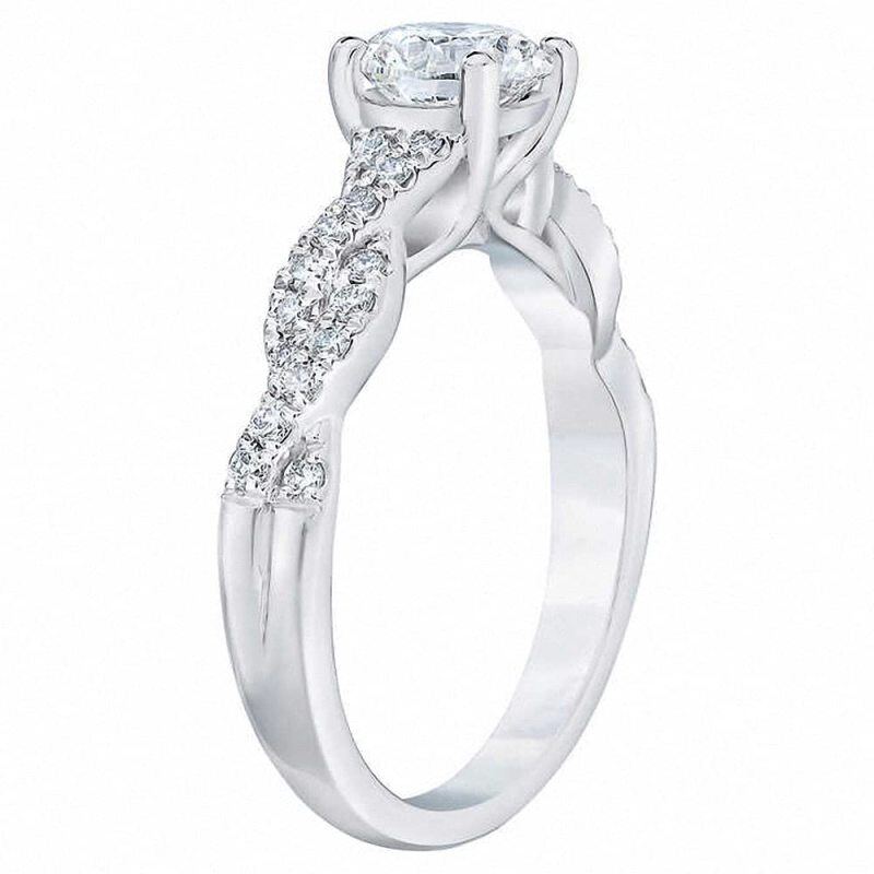 Anel de noivado de casal com gravura personalizada Moissanite em prata esterlina-3