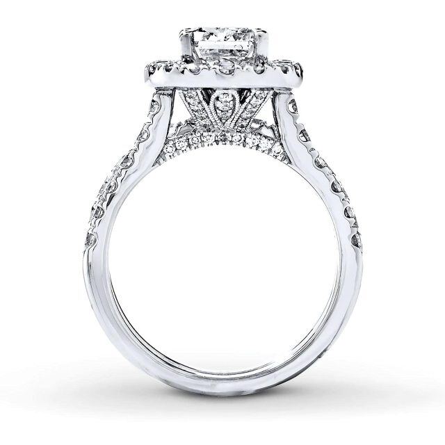 14K White Gold Moissanite Wedding Ring-2