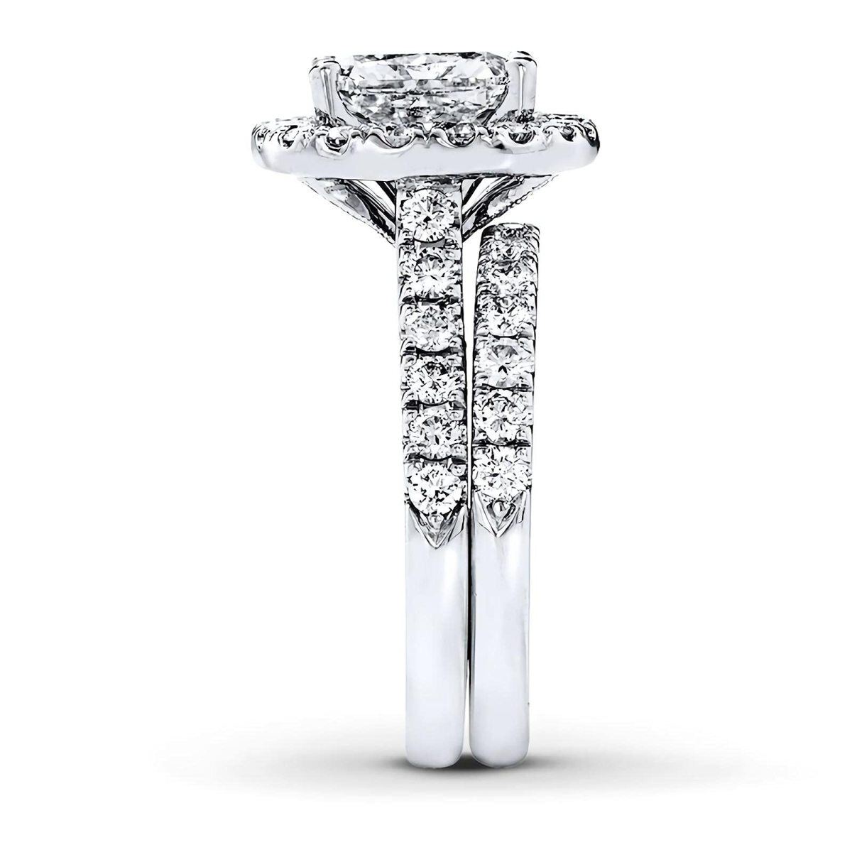 10K White Gold Moissanite Wedding Ring-3