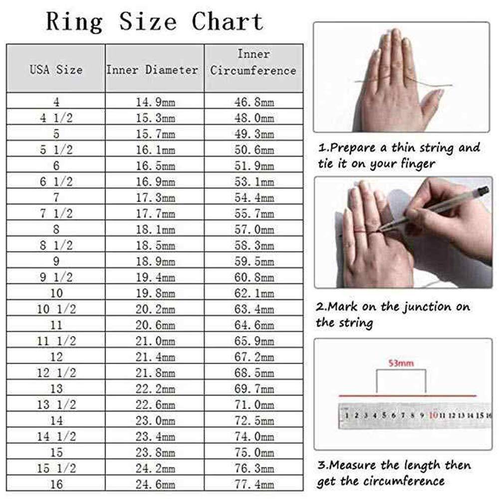 10K White Gold Moissanite Personalized Engraving Wedding Ring-5