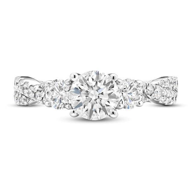 10K White Gold Moissanite Wedding Ring-2