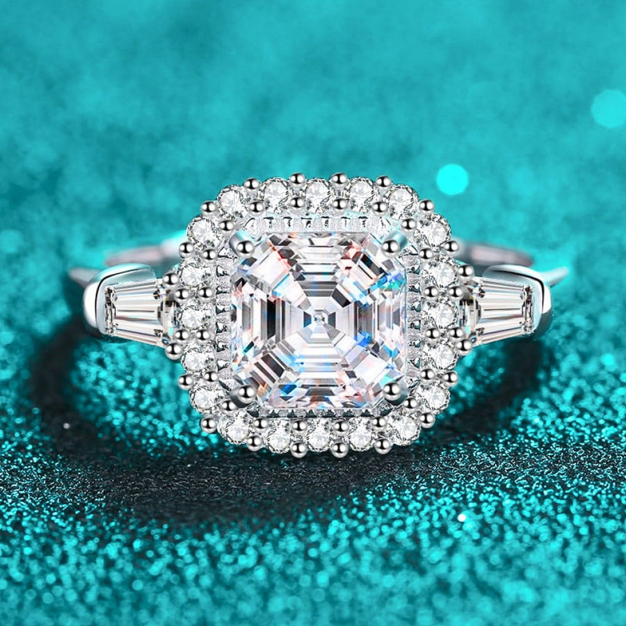 10K White Gold 1.5 to 5 CT Princess Cut Shaped Moissanite Engagement Ring-3