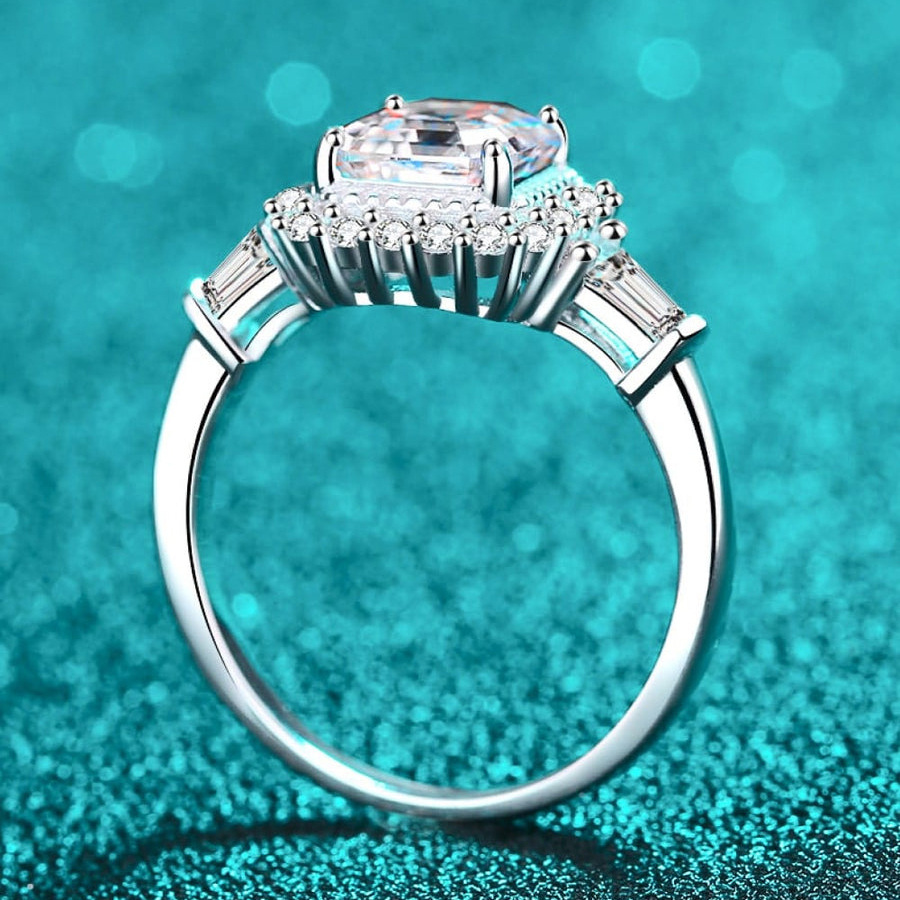 10K White Gold 1.5 to 5 CT Princess Cut Shaped Moissanite Engagement Ring-4