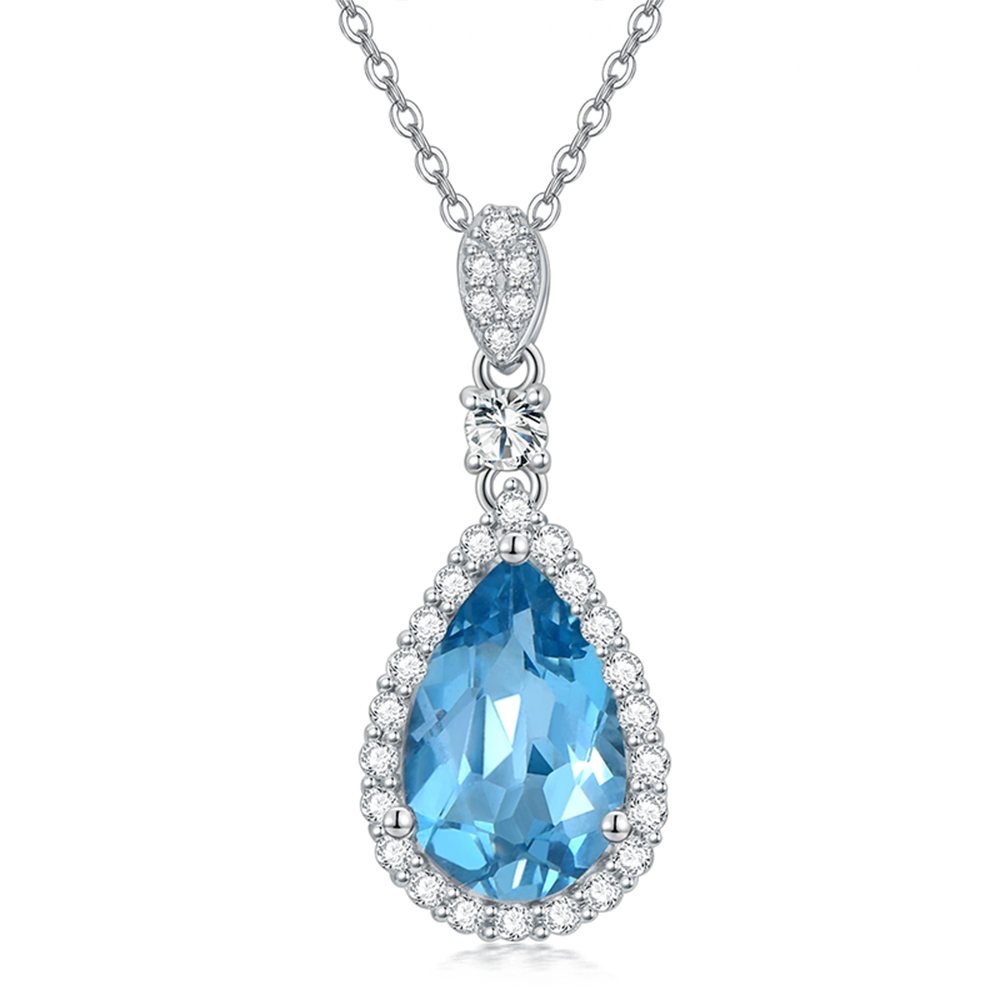 10K White Gold Topa… - image