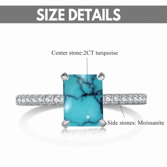 10K White Gold Turquoise Ring-4