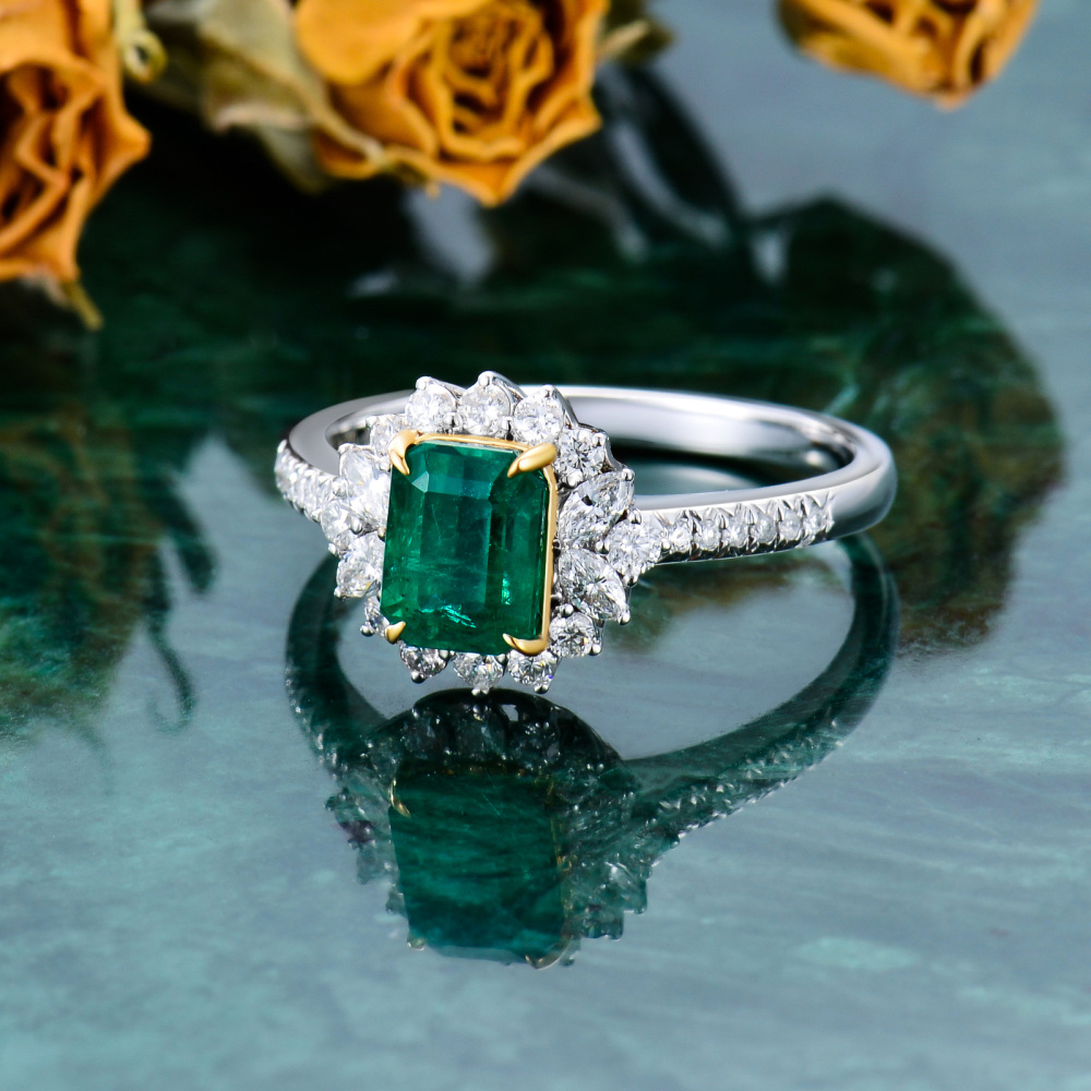 10K White Gold 2 to 7 CT Princess Shaped Lab Created Emerald Square Wedding Ring-3