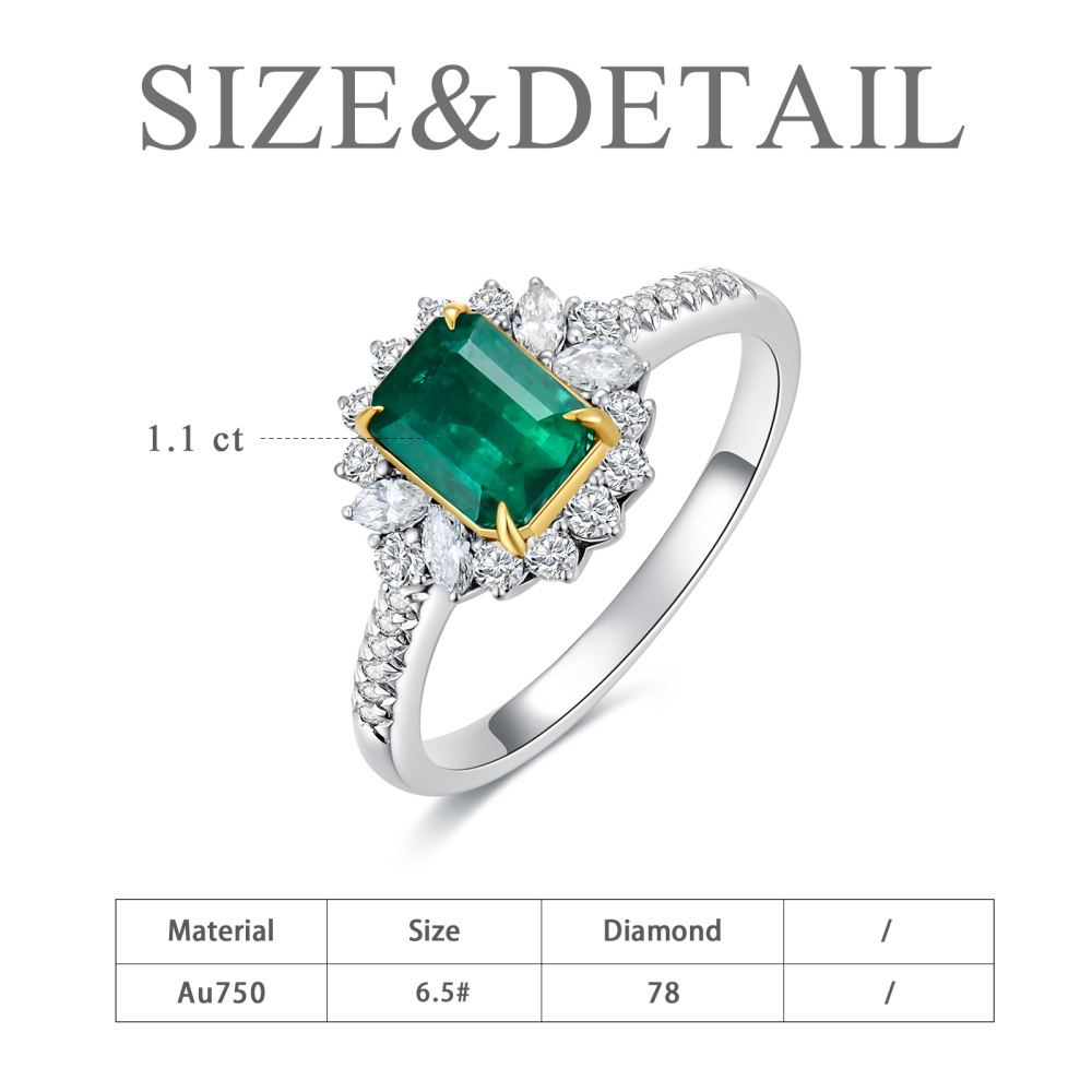 10K White Gold 2 to 7 CT Princess Shaped Lab Created Emerald Square Wedding Ring-5