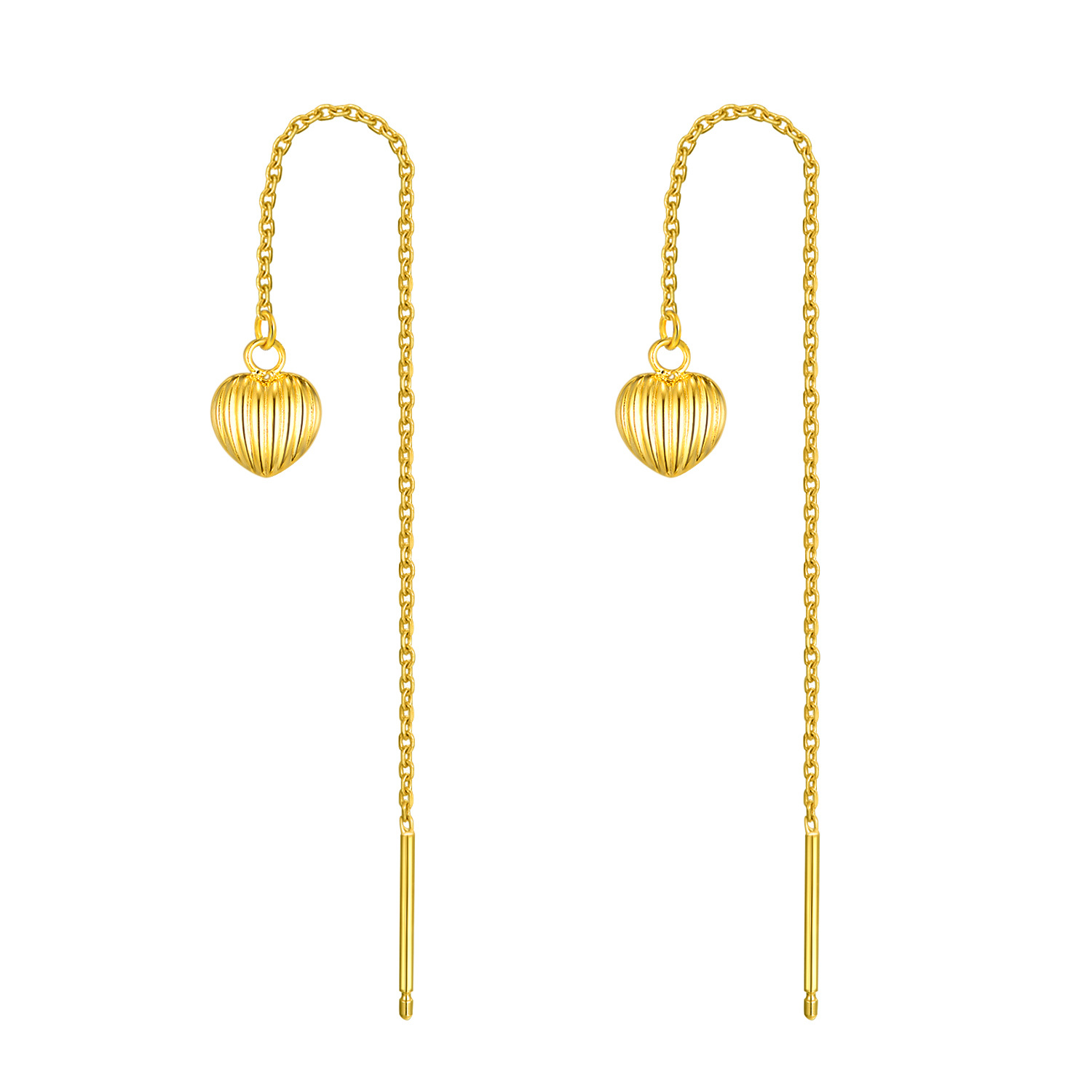18K Gold Heart Drop… - image