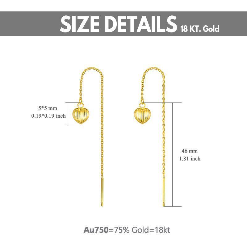 14K Gold Heart Drop Earrings-6
