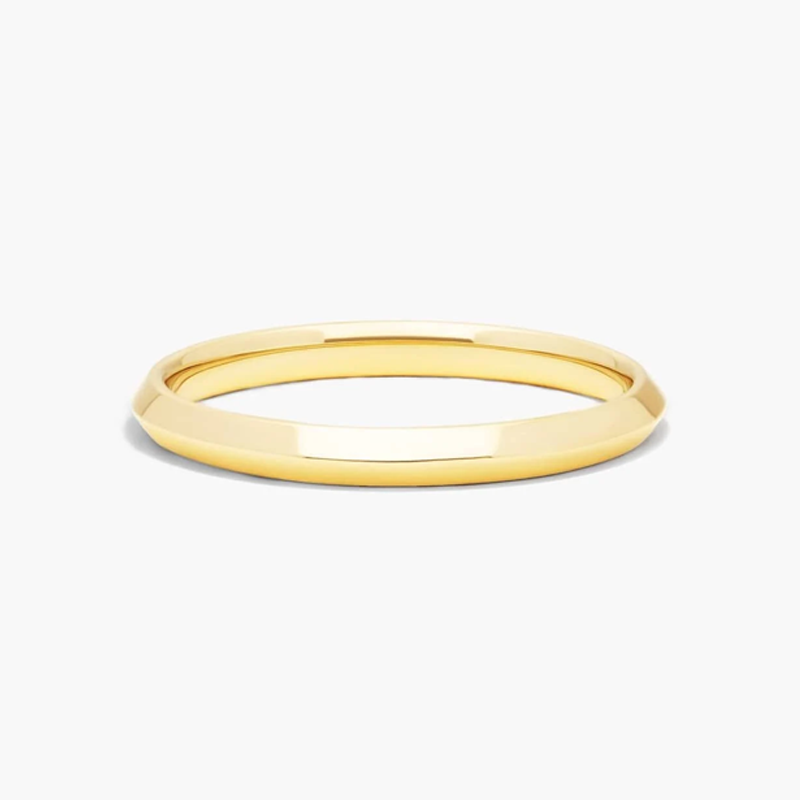 18K Yellow Gold Knife Edge Wedding Band 2mm-1