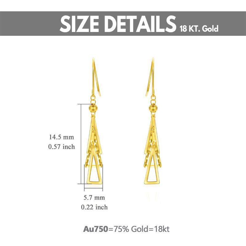 14K Gold Triangle Drop Earrings-5